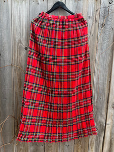 Vintage 80's Scottish Wool Plaid (Tartan) Kilt Skirt