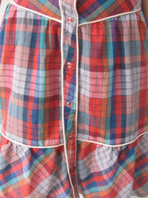 Load image into Gallery viewer, Vintage 70&#39;s Plaid Cotton Western Style Skirt With Snaps (XS)